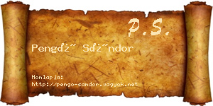 Pengő Sándor névjegykártya